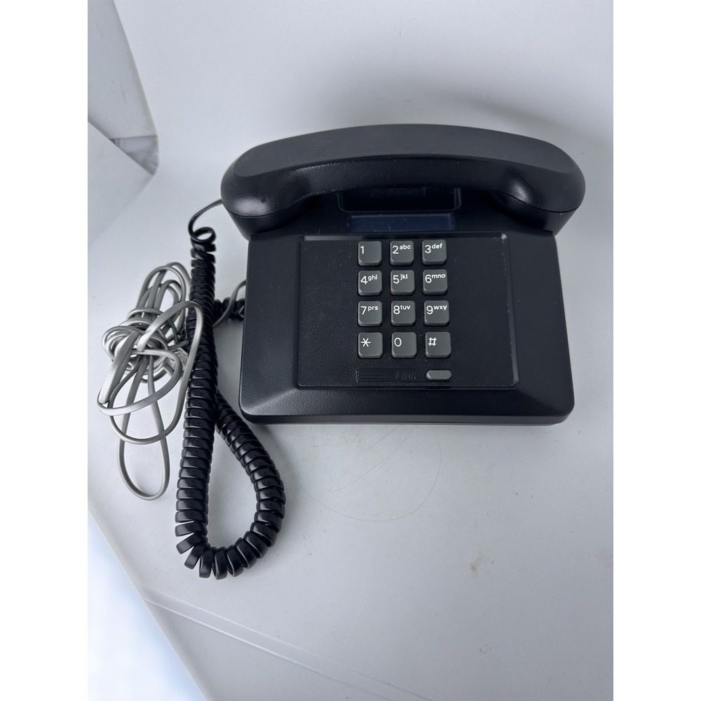 BC Tel Link Black Corded Push Button Desk Telephone Tested Working Clean